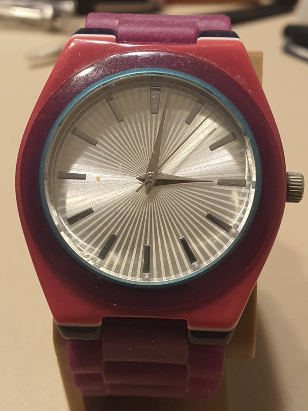 10/$20 FMDX278 Silver/Purple Silicone Women's Watch